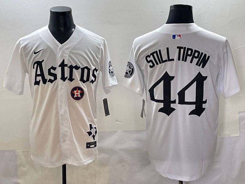 Men 2025 Houston Astros #44 Still Tippin White Five generations Joint Name Nike MLB Jersey style 11->houston astros->MLB Jersey